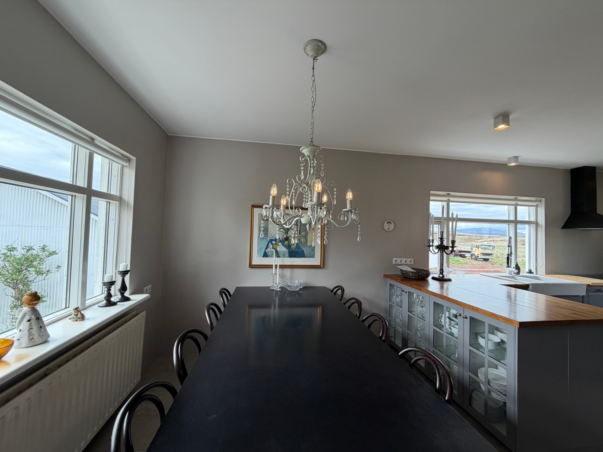 Long dining table for gatherings