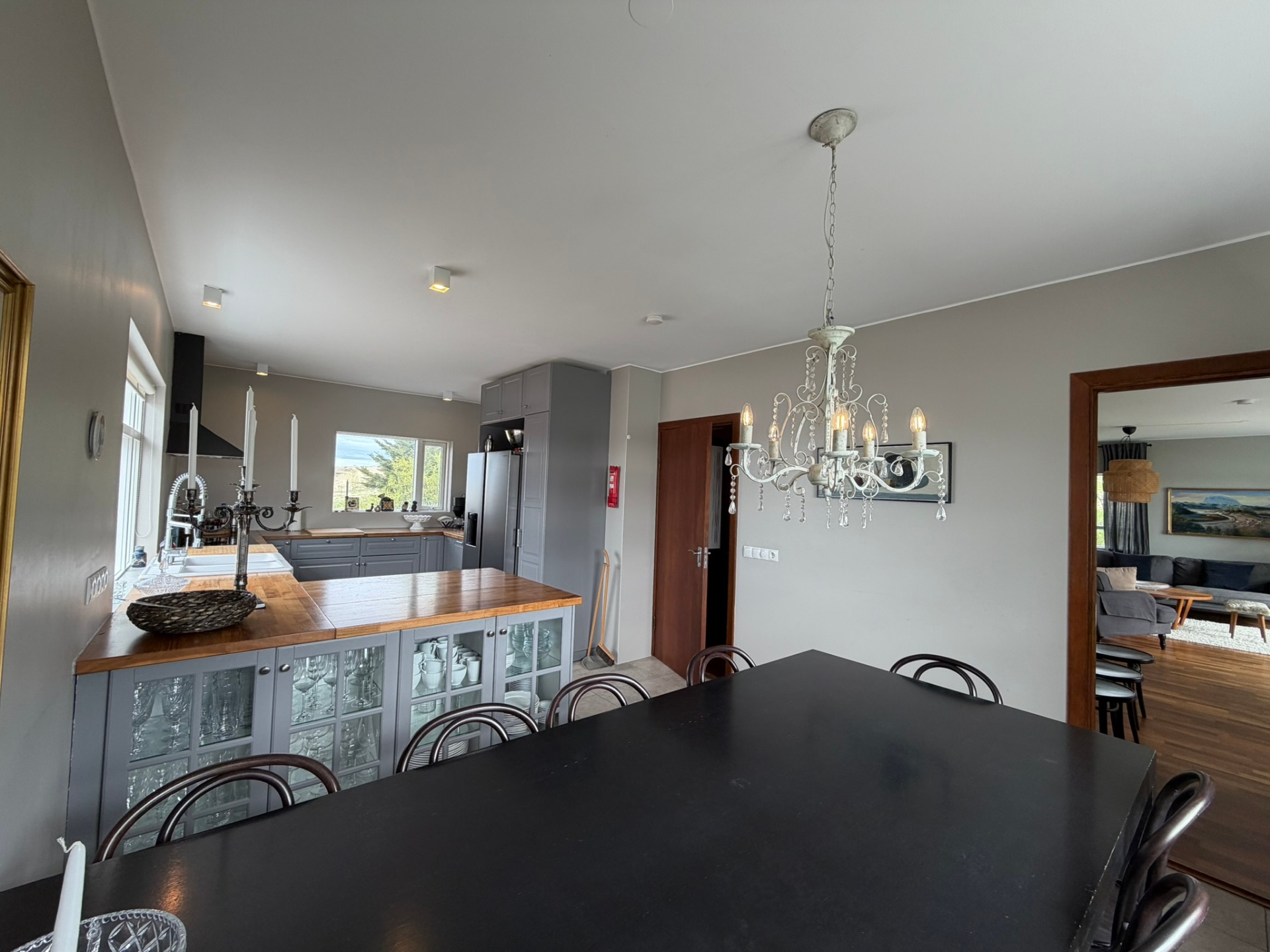 Open dining and kitchen