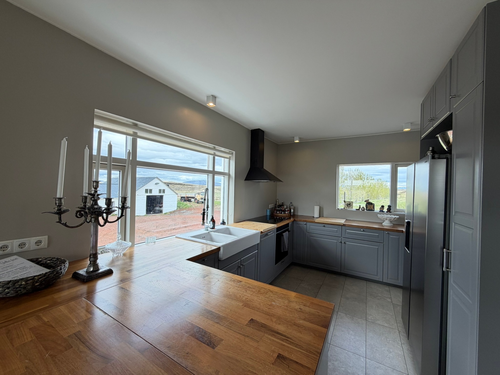 Kitchen with countryside views